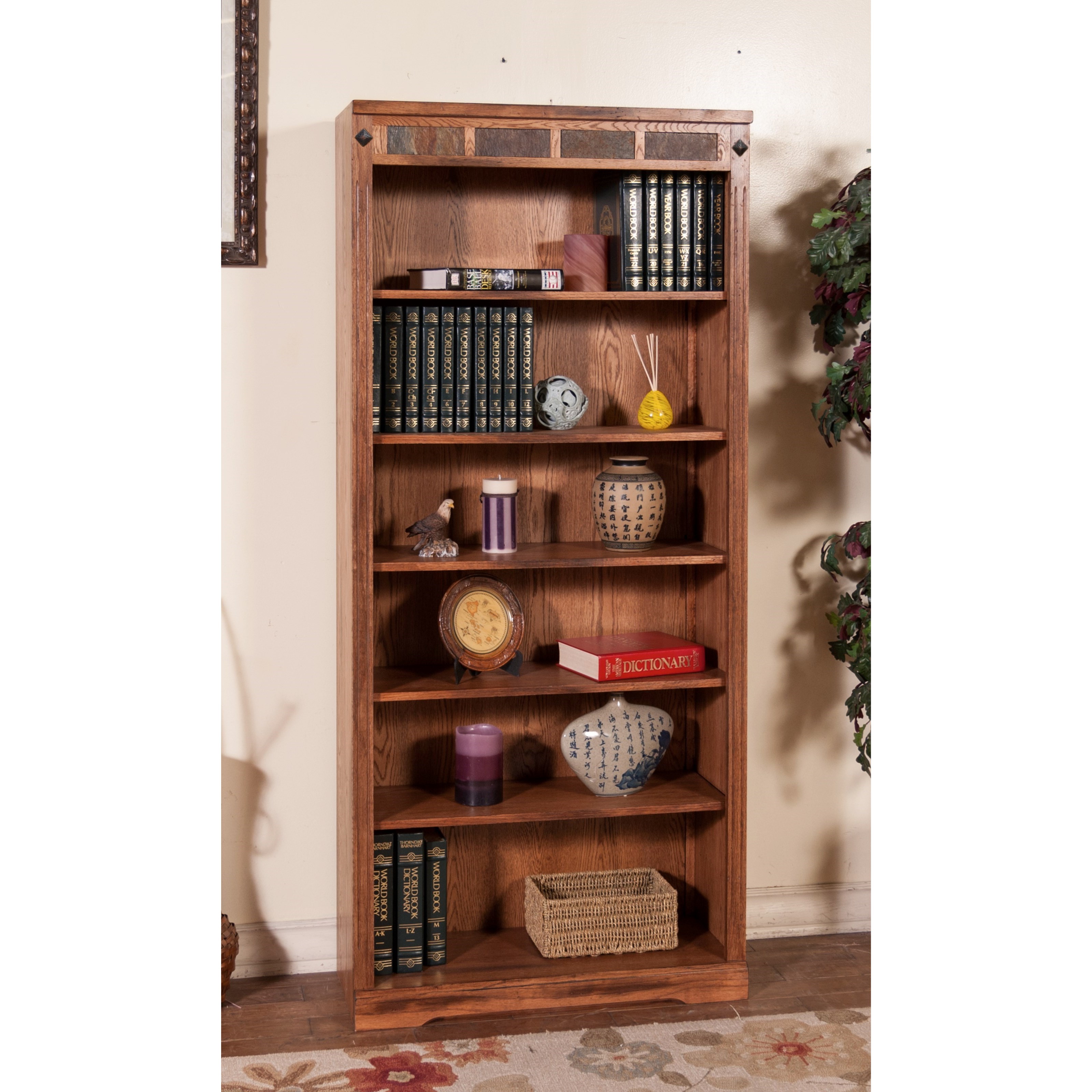 Sunny Designs Sedona 2 72"H Bookcase with Slate Tile Accents Conlin's